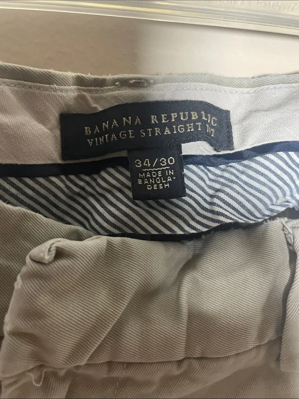 Banana Republic Light   Men’s Chino Pants Size 34X30 Vintage Straight Fit